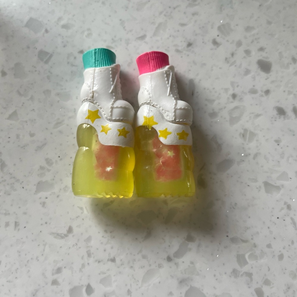 L.O.L. Surprise! White and Yellow Starry Doll Boots NEON Platform Heels